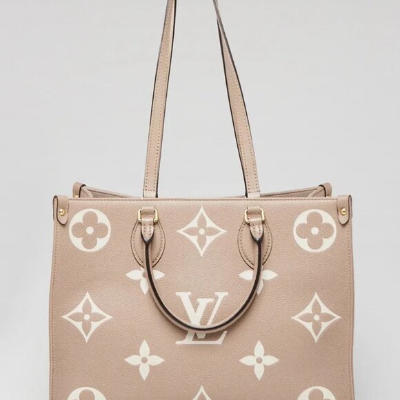 Louis Vuitton Turtledove Monogram Empreinte Leather Onthego MM Bag - Picture 1 of 12